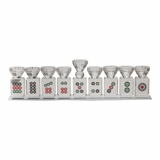 Mahjong Crystal Menorah for Tealights or Shabbat Candles