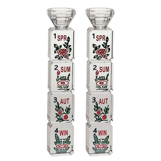 Mahjong Crystal Candlesticks - Large