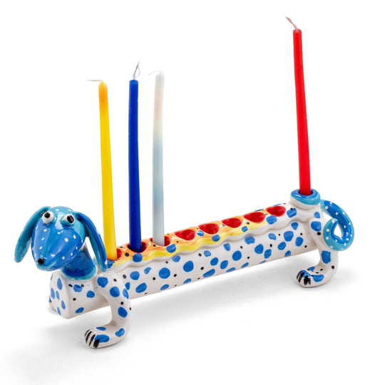 Handmade Spotted Dog Menorah by Israel Museum