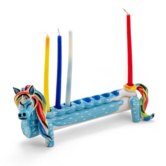 Handmade Jewnicorn Unicorn Menorah by Israel Museum