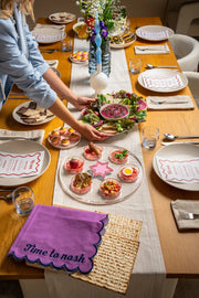 The Nosh Table Seder Plates Cranberry Orange Swirl Seder Plate