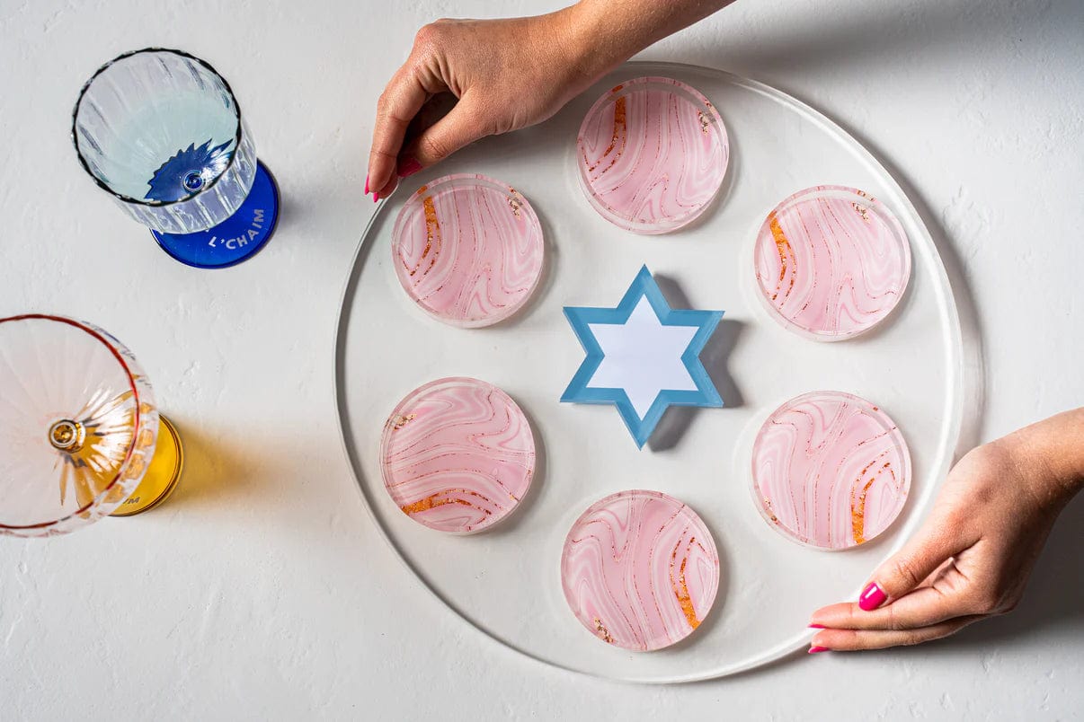 The Nosh Table Seder Plates Strawberry Swirl Seder Plate