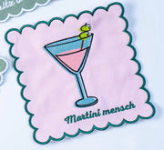 The Nosh Table Napkins Martini Mensch Cocktail Napkins - Set of 4