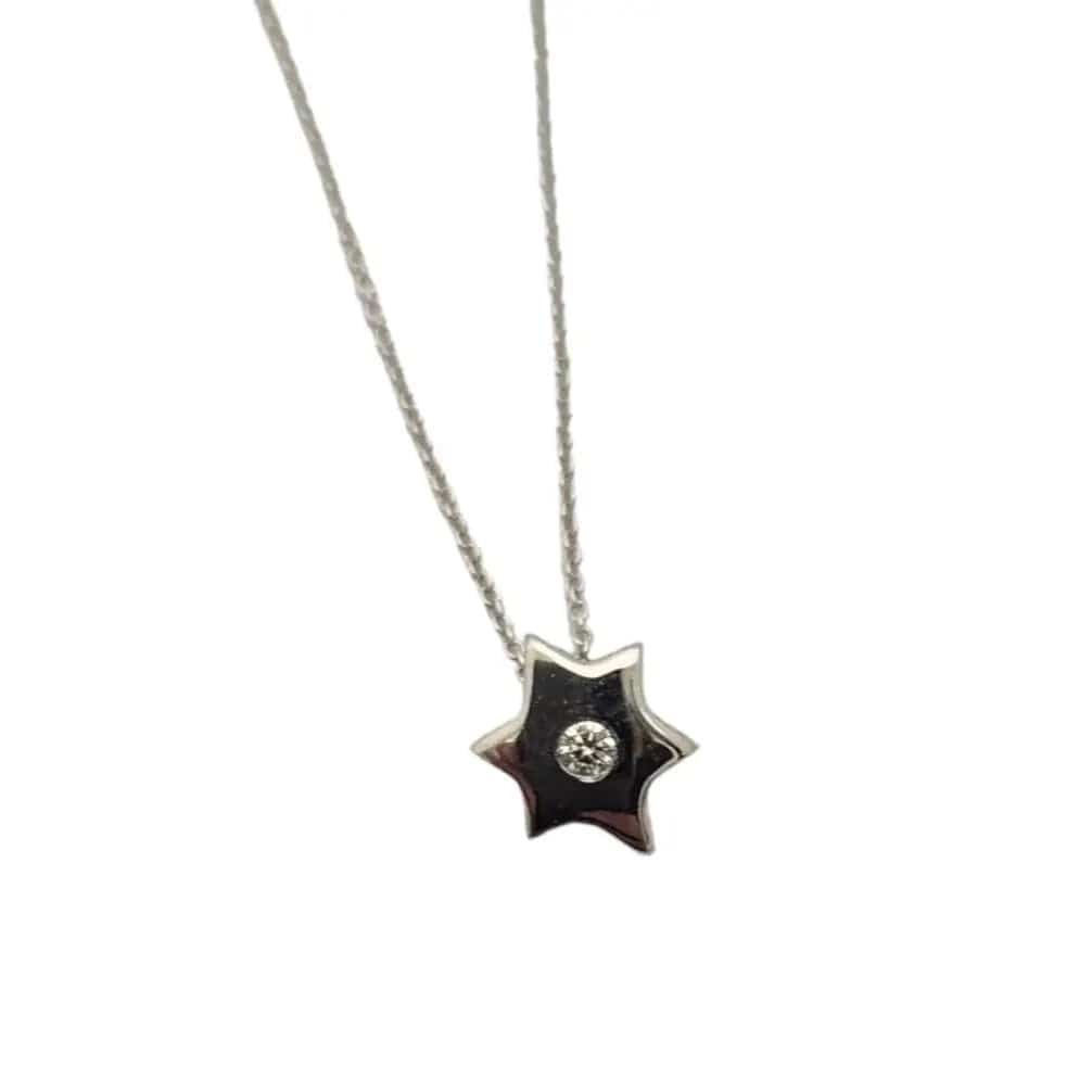 Bareket Jewelry Necklaces Star of David Diamond Pendant in 14k White Gold