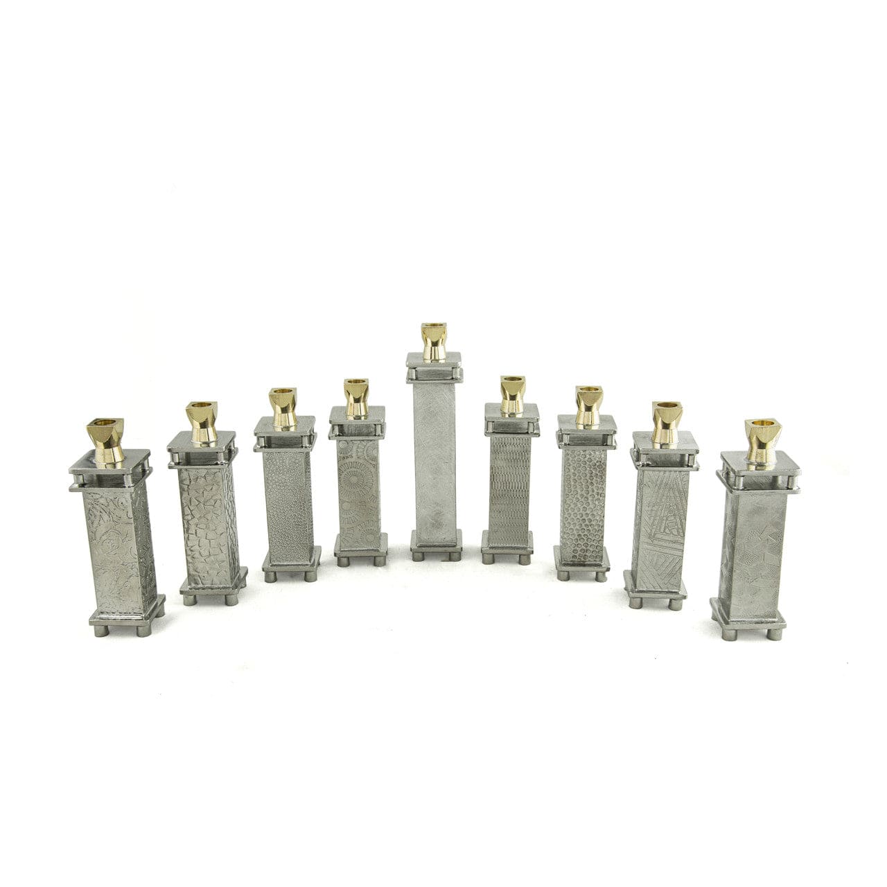 Joy Stember Menorahs Modular Pewter Menorah by Joy Stember