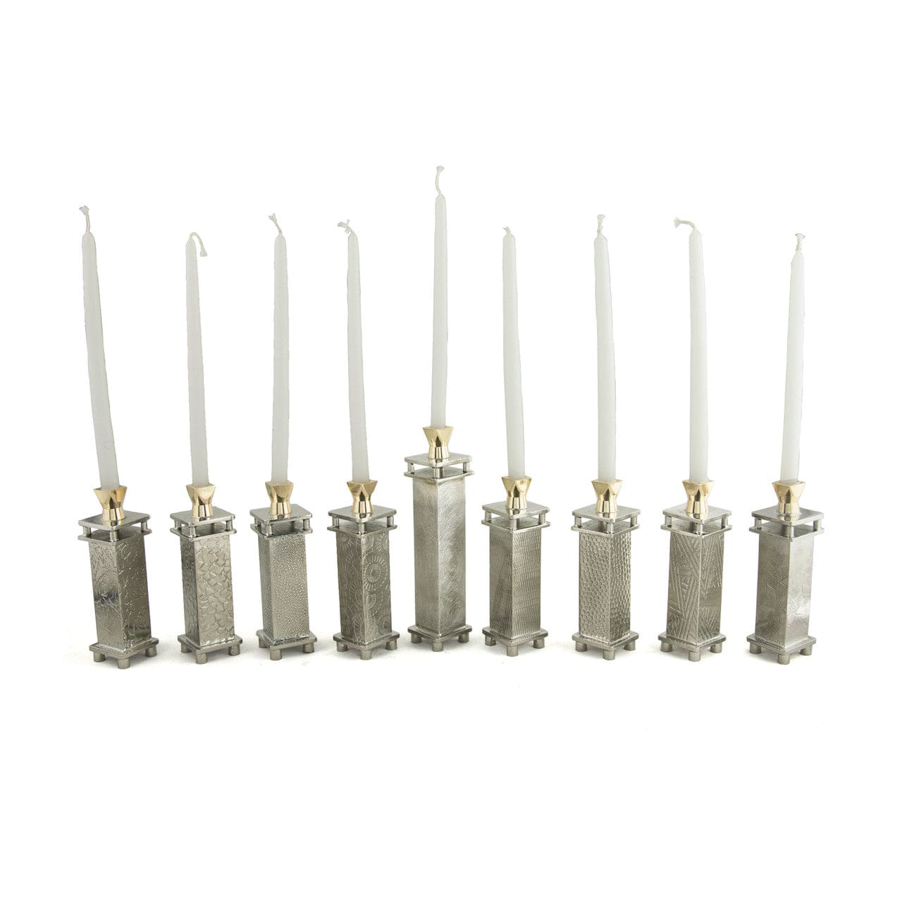 Joy Stember Menorahs Modular Pewter Menorah by Joy Stember