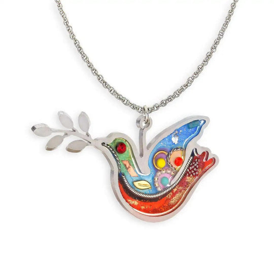 Message of Peace Dove Necklace in Sunrise by Seeka