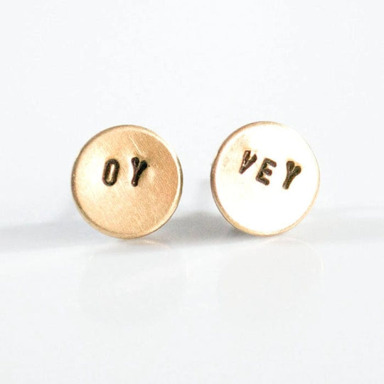 Oy Vey Earrings in Brass