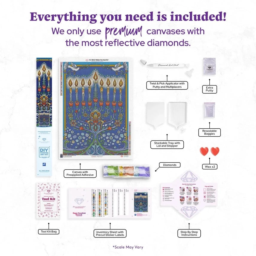 Diamond Art Club Crafts Menorah DIY Diamond Painting Craft