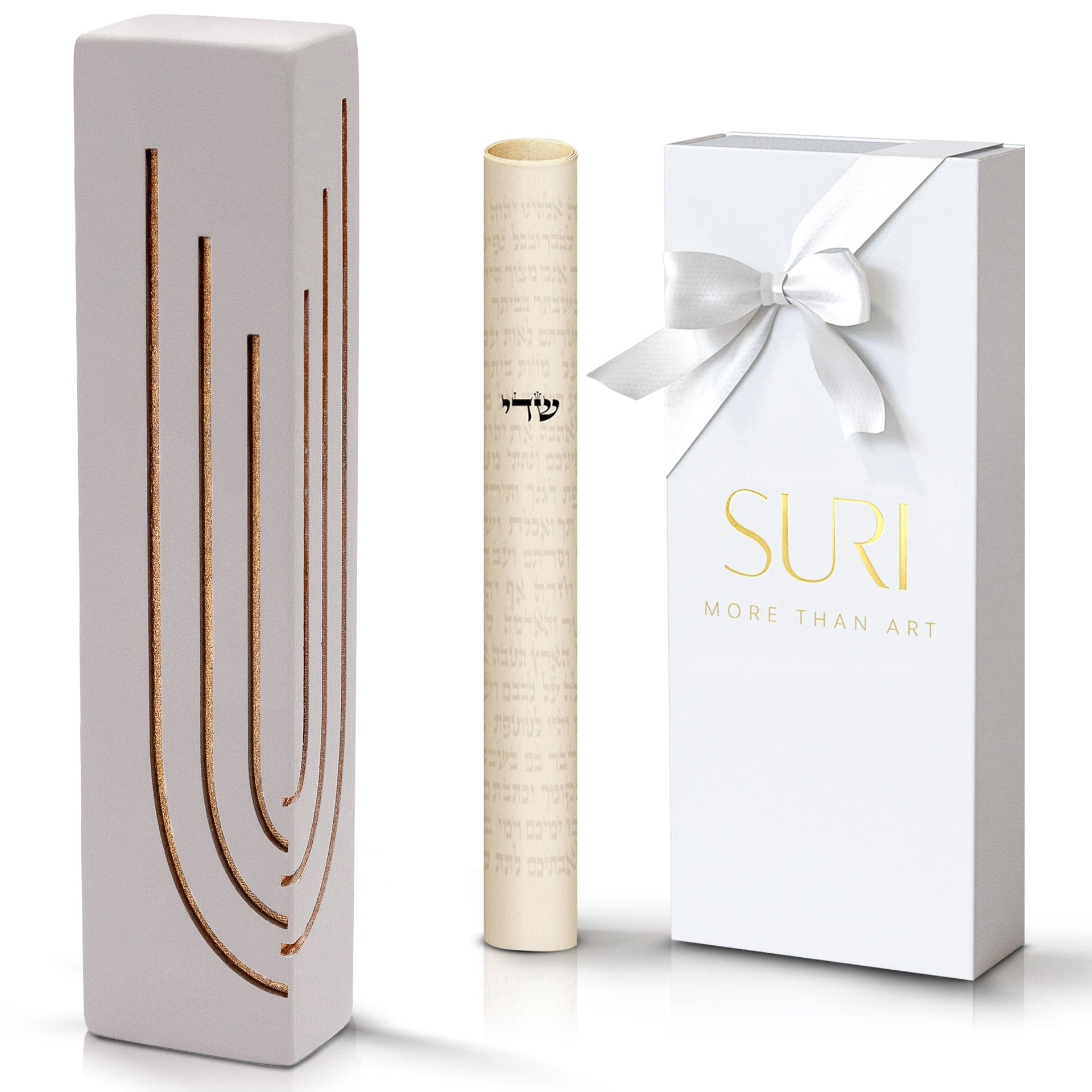 SURI Mezuzahs Gray Concrete Glam Mezuzah Case