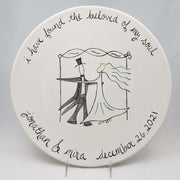 Suzaluna Serving Pieces One Groom and One Bride Personalized Wedding Couple Under the Chuppah Plate