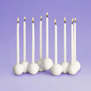 Tchotchke Judaica Menorahs White Ceramic Bubble Menorah