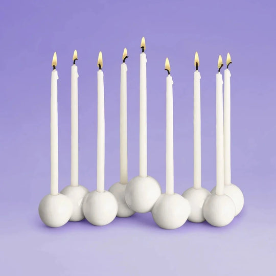 White Ceramic Bubble Menorah