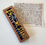 Glenn Grubard Designs Mezuzahs Black and Gold We Stand with Israel Mezuzah by Glenn Grubard - (Blue or Black)