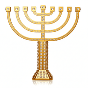 Crystamas Menorahs 24k Gold-Plated and Austrian Crystal Menorah by Crystamas