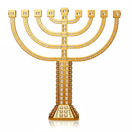 24k Gold-Plated and Austrian Swarovski Maximus Luxe Menorah by Crystamas