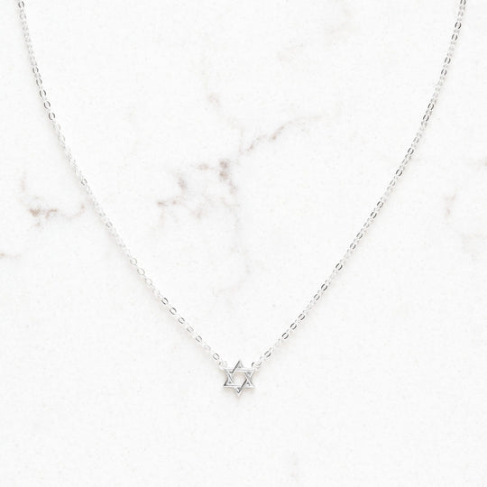 Teeny Tiny Star of David Necklace - Sterling Silver