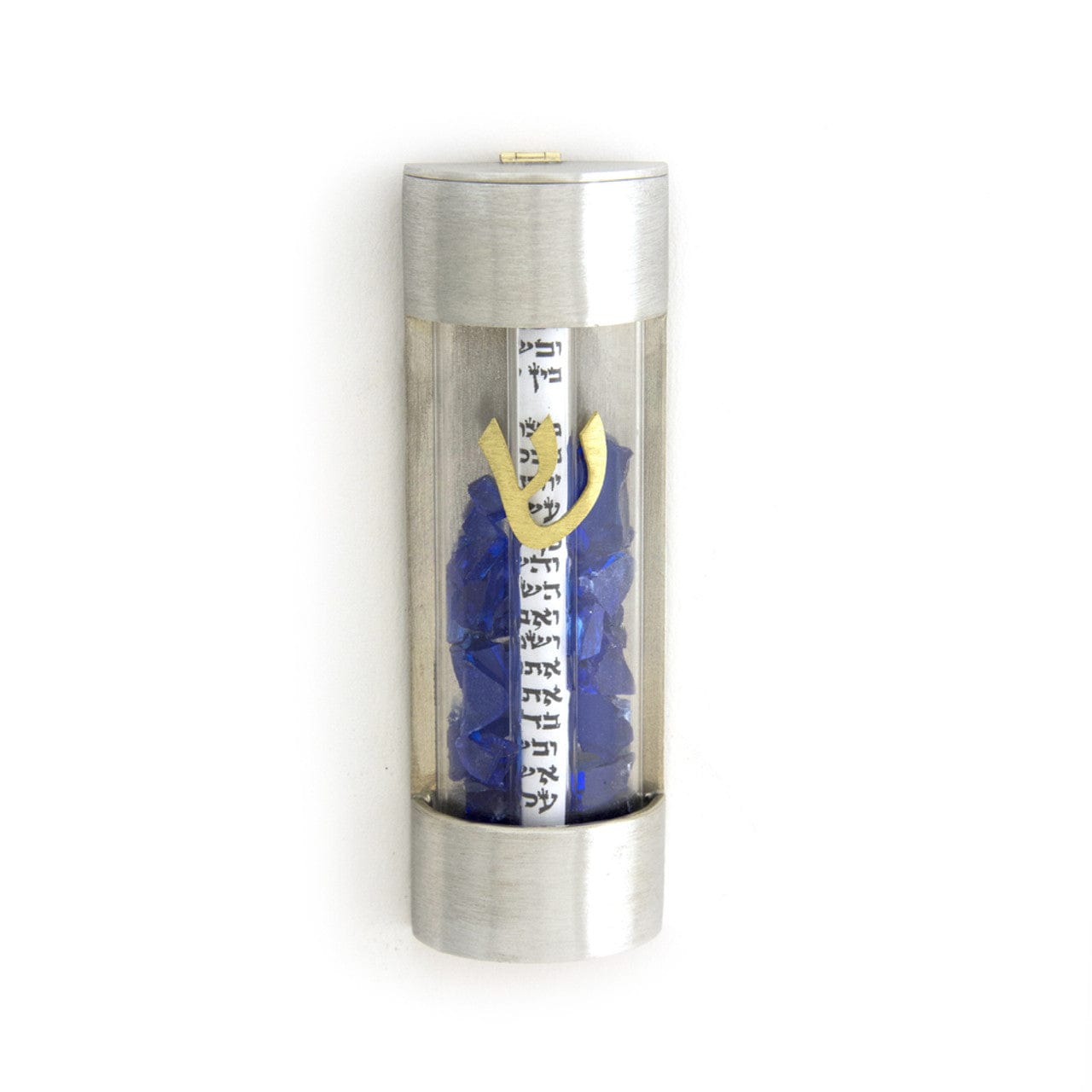 Joy Stember Mezuzahs Sanded Contemporary Round Wedding Shards Mezuzah by Joy Stember