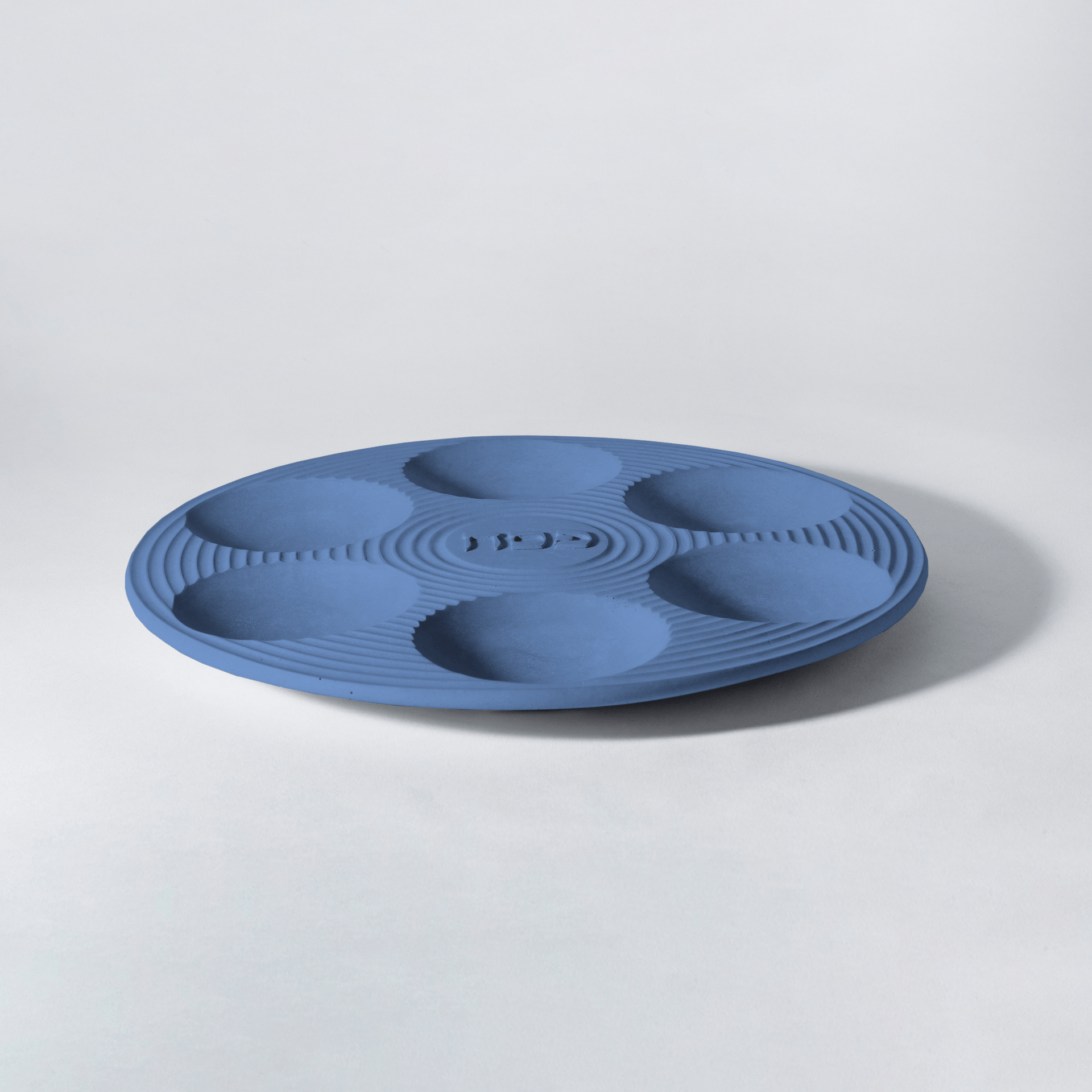 Logifaces Seder Plates Contemporary Fine Concrete Seder Plate - Blue