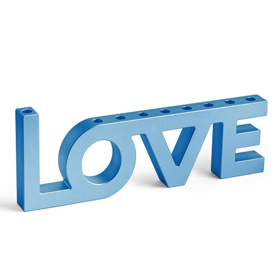 Arik Weiss LOVE Menorah by Israel Museum - Blue