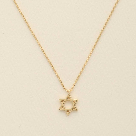 14k Yellow Gold-Plated Star of David Necklace