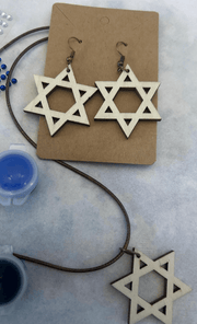 Eclectic Judaica Necklaces Paint Your Own Star of David Necklaces and Earrings Kit - Set of 2 Each