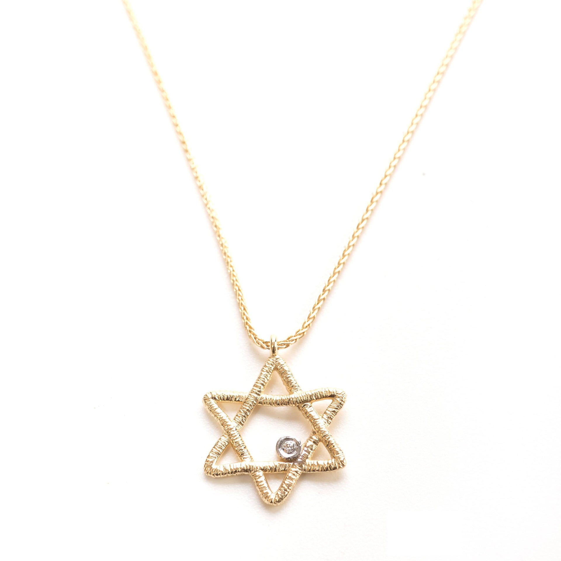 Israel Museum Necklaces Gold 14K Gold Star of David and Diamond Necklace by Israel Museum