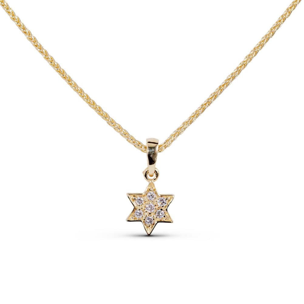 Israel Museum Necklaces Star of David Six Diamond Necklace by Israel Museum - 14k Gold