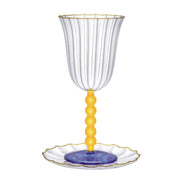 AULICA Kiddush Cups Kiddush Glass with Golden Pearls and Gold-Rimmed Saucer