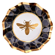 Sophistiplate Dining Plates Honeybee Wavy Paper Appetizer and Dessert Bowls - Set of 8