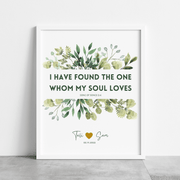 The Verse Prints Personalized Wedding Gift by The Verse - Song of Solomon 3:4