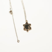 Sarah Day Arts Necklaces Black Cosmic Star of David Necklace - 22k Gold Plated