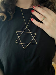 Rachel Pfeffer Necklaces Gold-Plated Handmade Organic Star of David - (Small or Large)