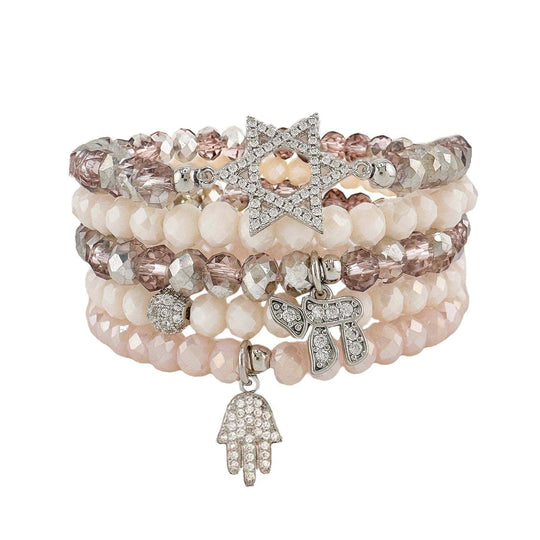 Ruth Chai Blessings Bracelet Stack - Shades of Pink
