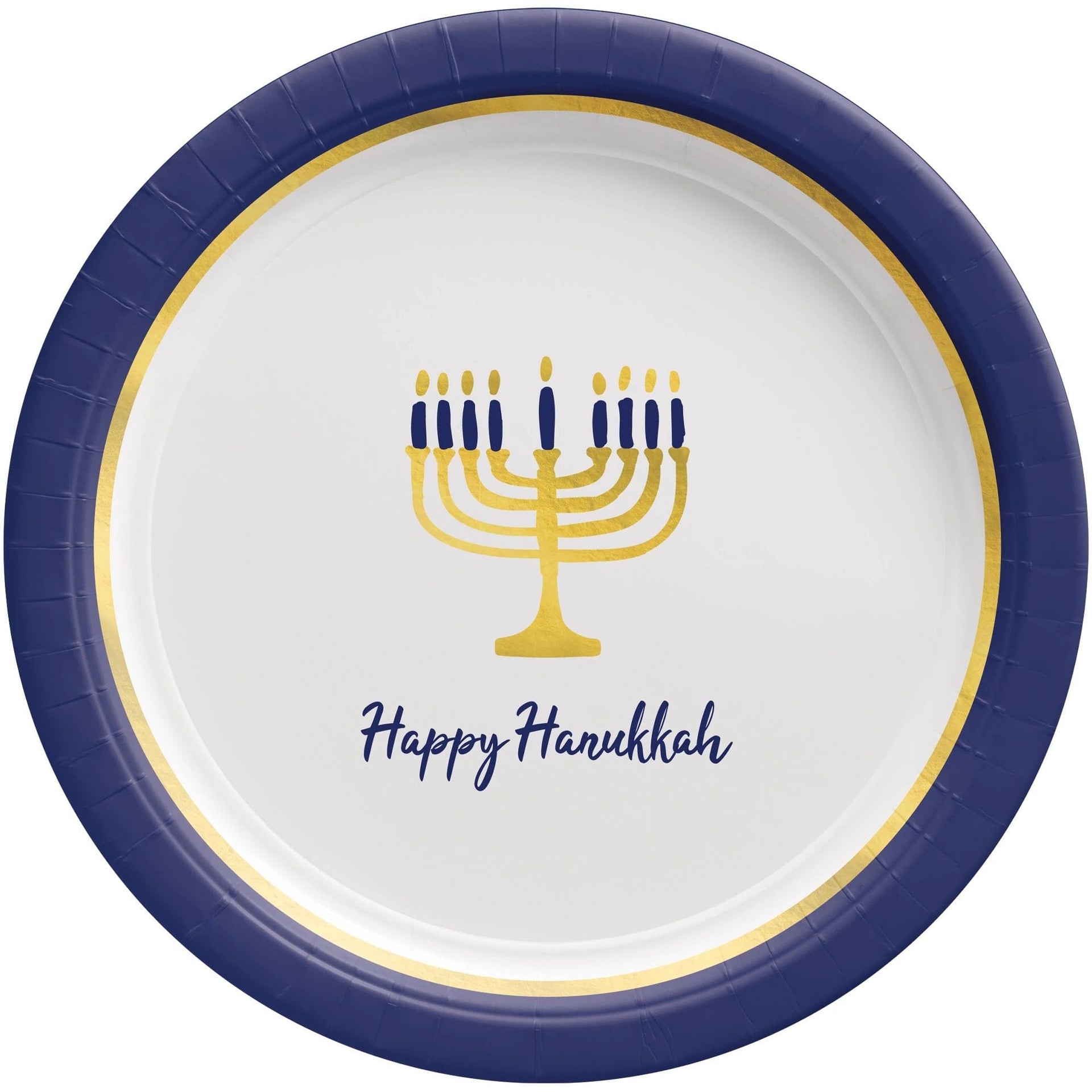 Amscan Plate Happy Hanukkah Round Paper Plates