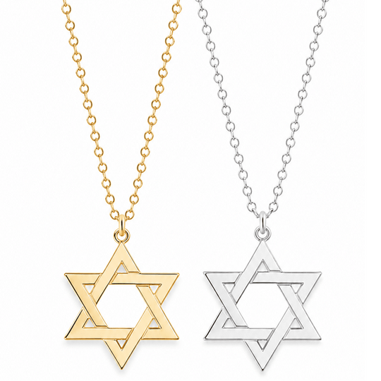 Jordan Star of David Necklace by Miriam Merenfeld - (Gold-Plated or Sterling Silver)