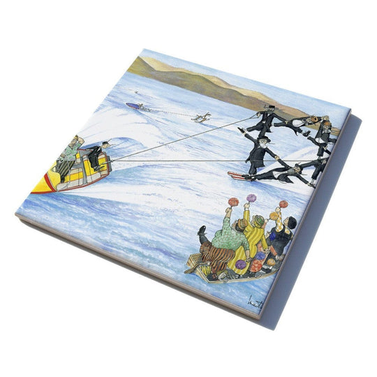 Martin Holt Water Ski Ceramic Trivet
