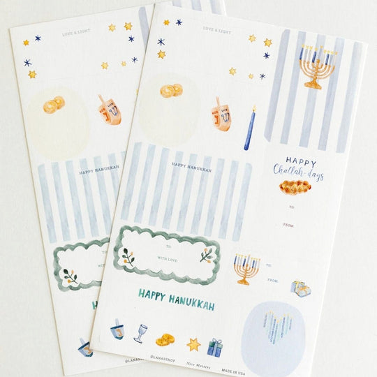Hand-Illustrated Hanukkah Gift Labels