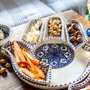 Kamsah Serving Pieces Bohemian Blue Hamsa Dipping and Serving Set