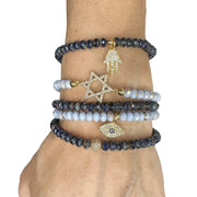 Love, Lisa Bracelets Harper Star of David Protection Stack of Crystal Bracelets