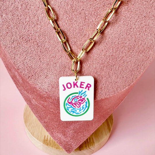 Joker Pastel Mahjong Chain Necklace