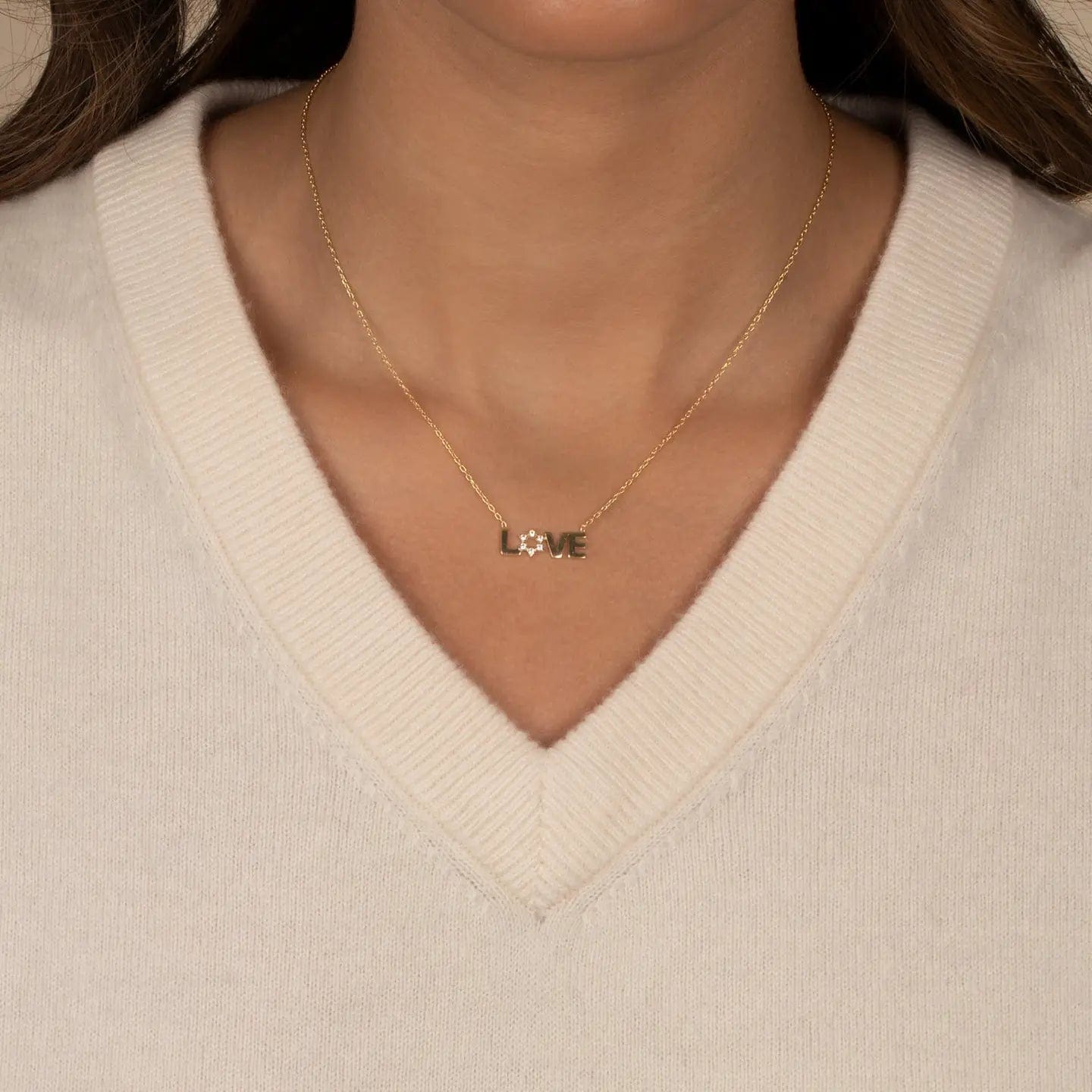 By Adina Eden Necklaces Star of David Love Necklace - Gold