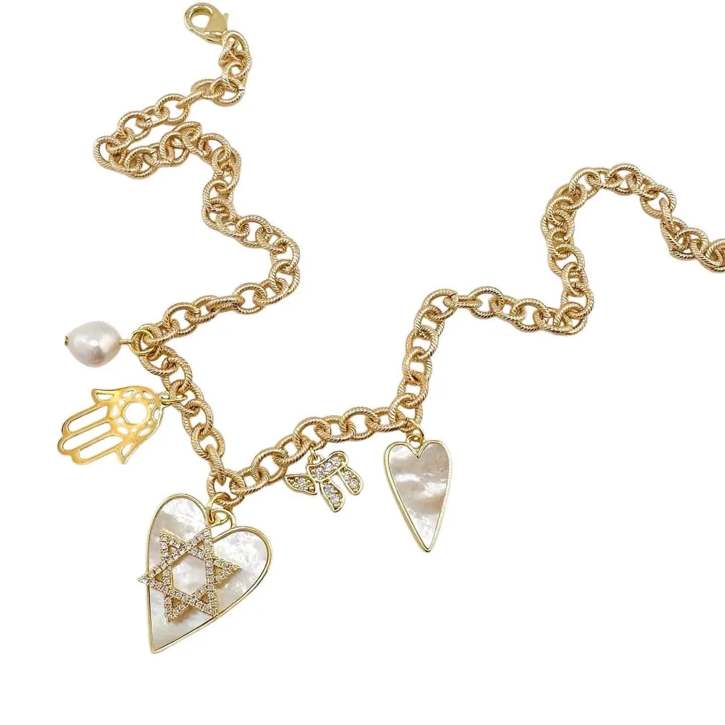 Love, Lisa Necklaces Shira Pearl Jewish Charm Necklace