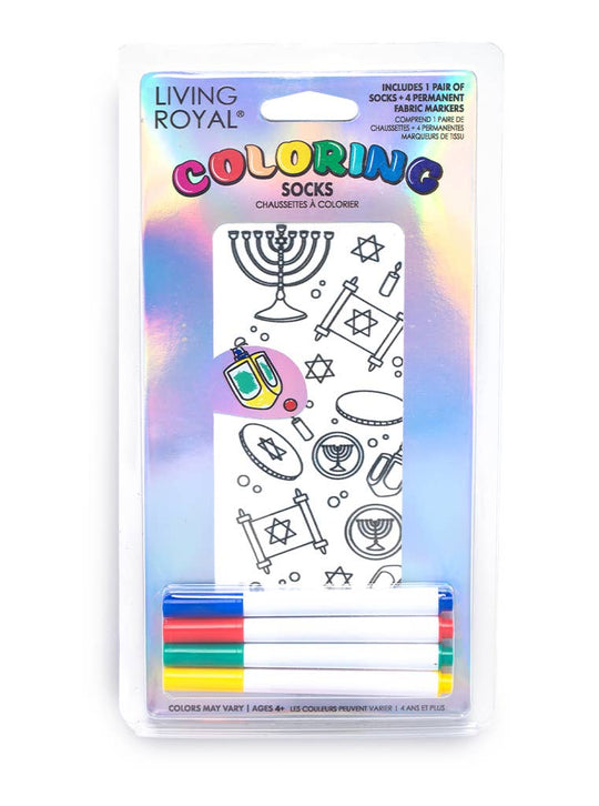 DIY Hanukkah Coloring Ankle Socks