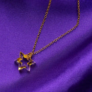 Ariel Tidhar Necklaces Micro Floating Magen David Necklace - Gold Fleck