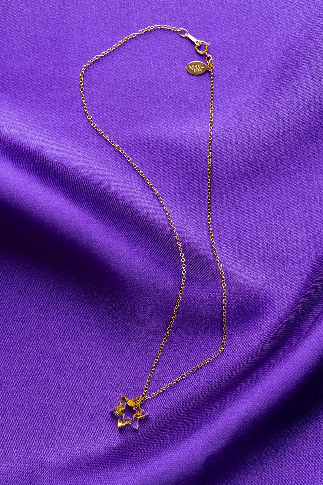 Ariel Tidhar Necklaces Micro Floating Magen David Necklace - Gold Fleck