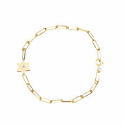 Miriam Merenfeld Jewelry Bracelets Gold Vermeil / 6.5" Dani Star of David Diamond Paperclip Bracelet - Sterling Silver, Gold Vermeil or Two-Tone