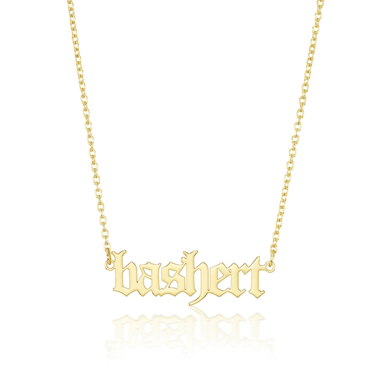 Mad Fine Necklaces Gothic Bashert Nameplate Necklace by Mad Fine