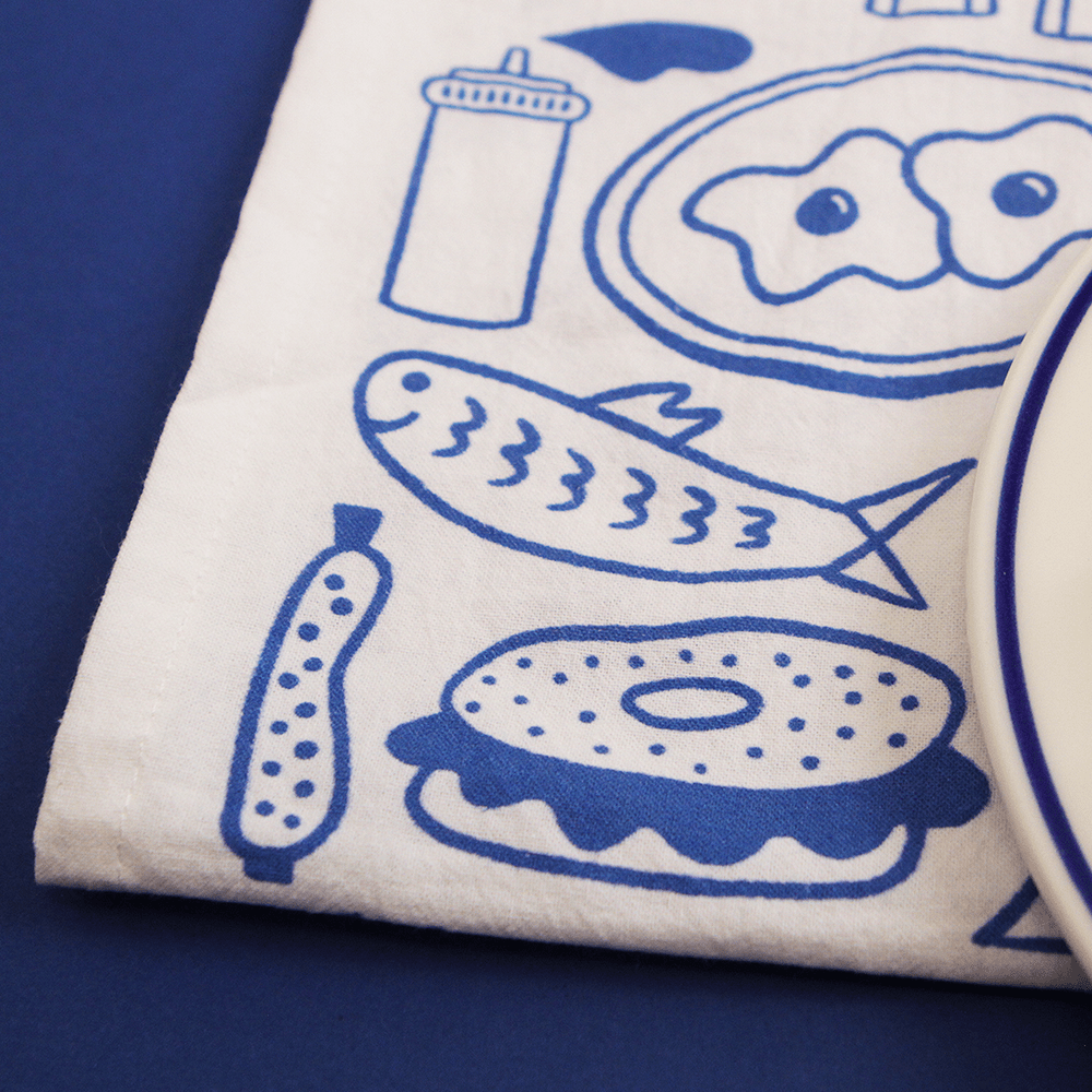 By the By Tea Towels Schmear Tea Towel - Blue or Green