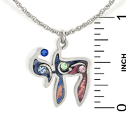 Seeka Necklaces Steel Seeka Swirling Silver Judaic Chai Necklace